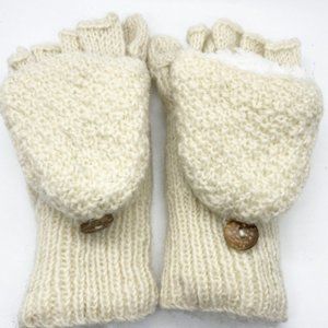 Hand Knitted Merino Wool Fleece Lined glove/mitten